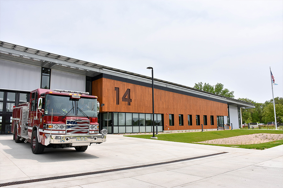 Station 14 with Engine 14 parked outside.