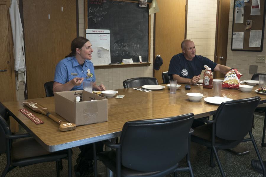 Station 5 Kitchen - Four firefighters and two firefighter/paramedics cook and dine together every day.