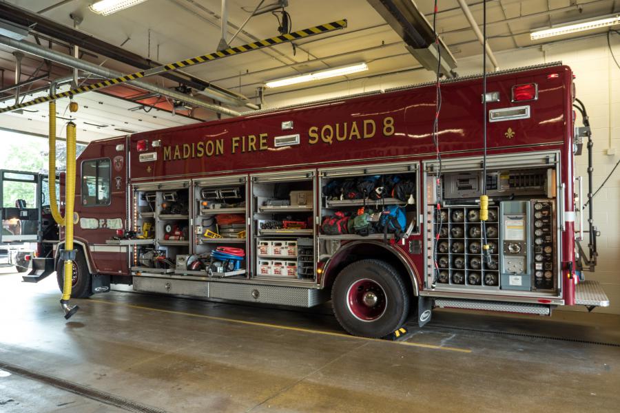Squad 8 - Squad 8 is the official response rig for the MFD's Heavy Urban Rescue Team.