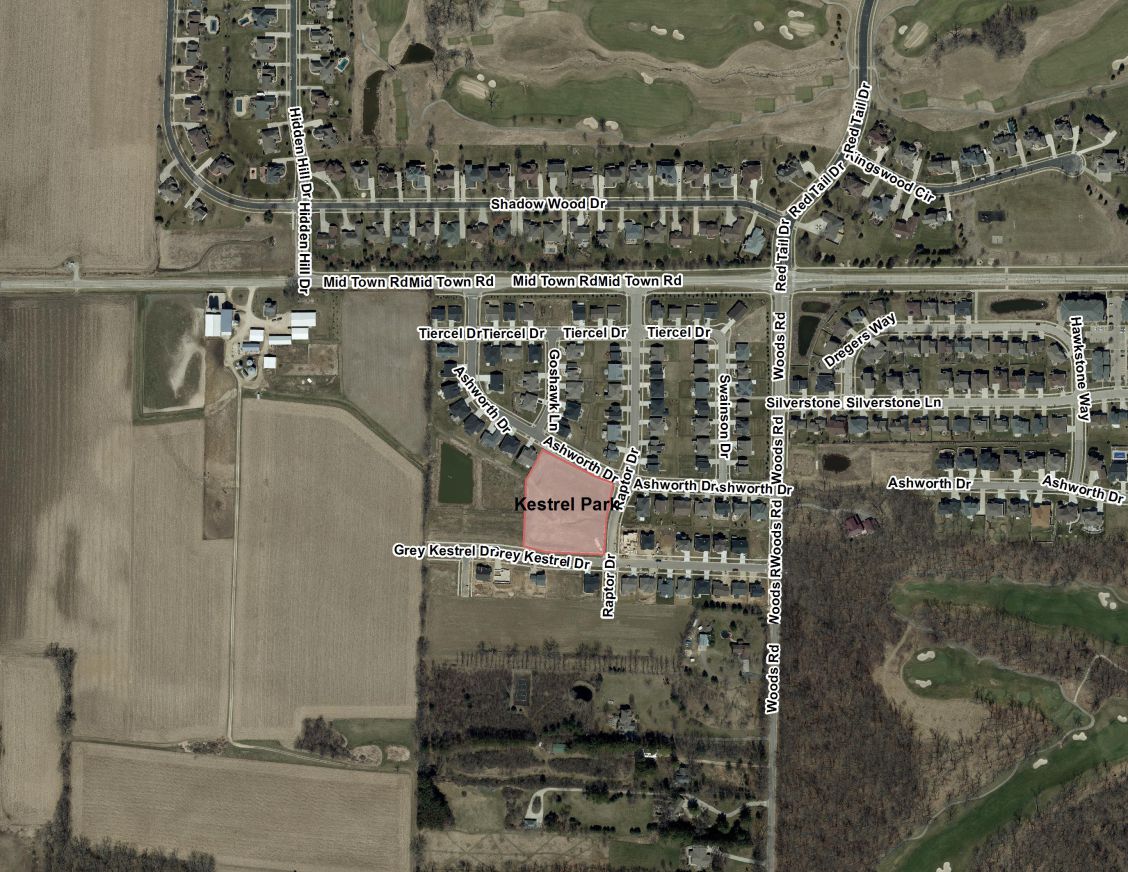 Kestrel Park is located at the corner of Ashworth Drive and Raptor Drive  on Madison's Far West Side