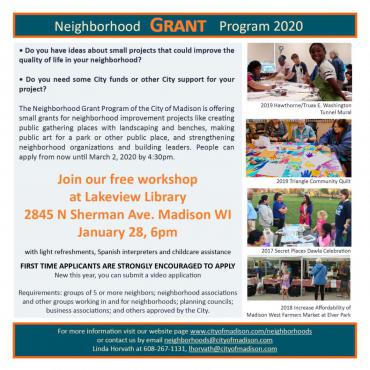 Lakeview Library Neighborhood Grant Workshop!