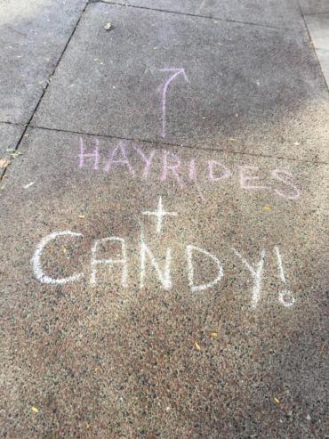 hayrides and candy