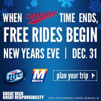 Free Rides on New Year's Eve Start at 7:00 PM