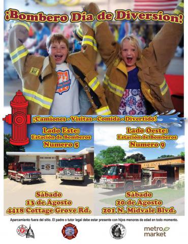 Firefighter Fun Day poster-Spanish