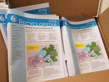 2019 Recyclopedias Now Available at Library Branches or by contacting the Streets Division