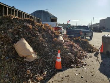 The leaf/yard waste pile at the Badger Rd drop-off site.