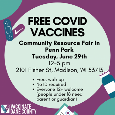 COVID-19 Vaccine Clinic available June 29 in Penn Park