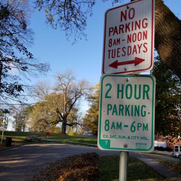 Image of Tuesday No Parking Sign