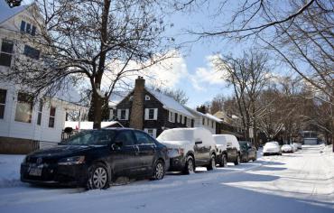 Cars parked correctly in the winter. Learn how you can do that too at www.cityofmadison.com/winter