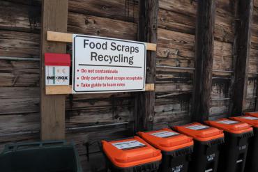 Food scraps recycling station at the Badger Rd drop-off site. Program ends October 2. Will return in 2021.