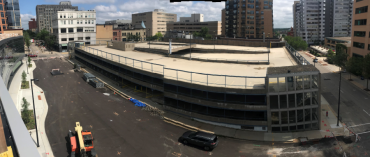 Today:  A panoramic view as seen from the new Wilson Street Garage