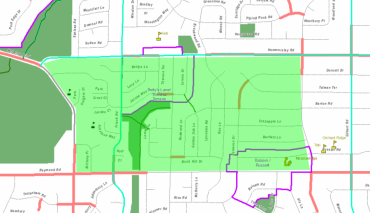 Image with green box highlighting streets in Hammersly_Theresa neighborhood for 20 is Plenty program