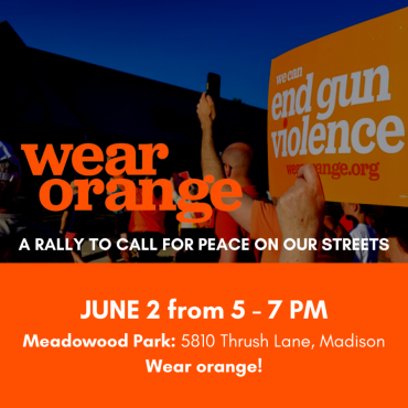 wear orange rally june 2 from 5-7 at Meadowood Park