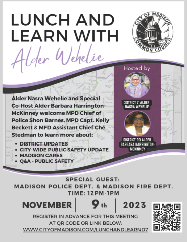 Event Flyer for Lunch and Learn on November 9