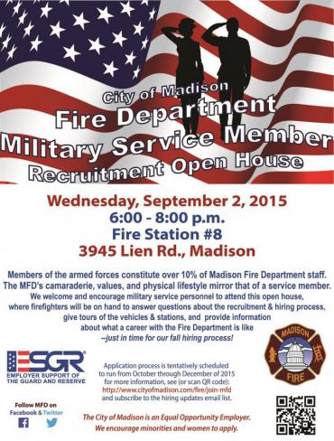 Military Service Member Open House flyer