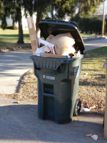 Overstuffed recycling cart? Many residents can receive a larger recycling cart for free. Just contact the Streets Division