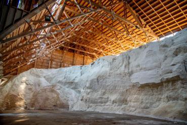 Salt in a salt shed