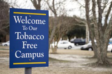 tobacco-free campus sign