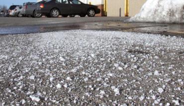 Salt on parking lot