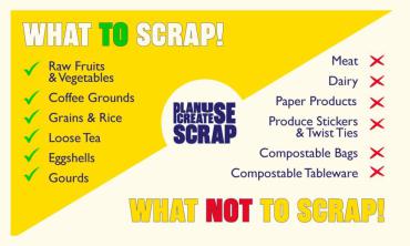 A list of what you can scrap at the drop-off sites. And what you cannot. 
