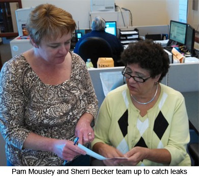 Pam Mousley and Sherry Beccker team up to catch leaks