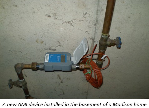 A new AMI device installed in the basement of a Madison home