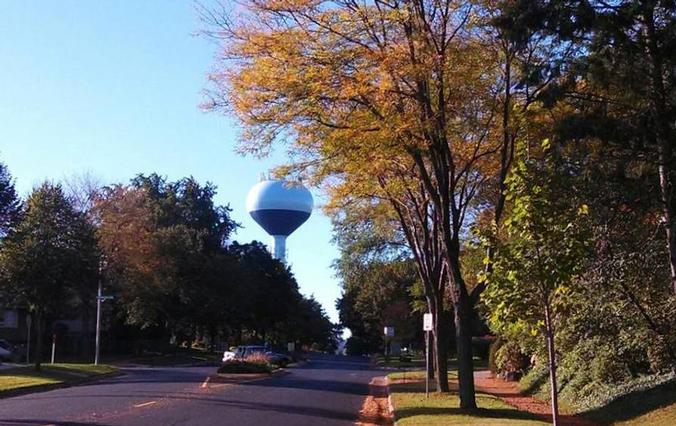 Water tower on far west side